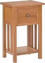 vidaXL Solid Oak Wood Magazine Table with Drawer - Rustic Charm End Table - 35x27x55 cm