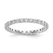 1.0ct Natural Diamond Wedding Ring Womens Stackable Eternity Band 14k White Gold