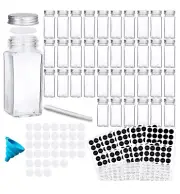 NETANY 36 Pcs Glass Spice Jars W/ Spice Labels, 4oz Empty Spice Jars, NEW (13D)