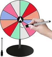 12 Slots Prize Wheel - Table Spinner | Heavy Duty Base with Dry Erase Marker for Trade Shows, Carnivals, and Home (27x20cm/10.63x7.87 Inches (3mm)
