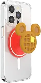 PopSockets Round Phone Grip Compatible with MagSafe, Adapter Ring Included, Phone Holder, Wireless Charging Compatible - Mickey Waffle