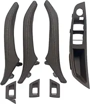 Pizgear LHD RHD Armrest Interior Leather Door Handle Assembly 7PCS Set, for BMW, for 5 Series F10 F11 F18 520i 523i 525i 528i 535i 2010-2017 5141 7225 865 5141 7225 867 Car Interior Door Handle(RHD M