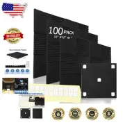 12x12 Inch Acoustic Foam Wall Panels with Adhesive - Noise Reduction Solution