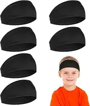 AOZUO 6 Pcs Sports Headbands for Boys, Athletic Sweatbands Football Headbands Sweat Absorbing Elastic Hairbands Sports Hairbands for Soccer Baseball Basketball Yoga Jogging Men and Women