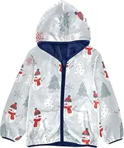 [GuoChe] Sherpa Lined Toddler Hoodie Christmas Snowman Trees Snowflakes New Year Gray Toddler Girl Clothing Navy Blue Trendy
