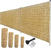 Bamboo Fencing, Natural Reed Fencing Rolls, Bamboo Screen Fencing, Decorative Privacy Fencing, for Outdoor, Gallery, Restaurant, Hotel, Patio, Adds a Lot of Nature(1.85 * 5m(6.1 * 16.4ft))