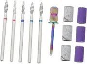 PLAFOPE 1 Set Professional Nail Art Sanding Bits Nail Drill Grinding Heads for Manicure Polishing Durable Material for Beginners Professionals