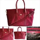 OROTON Stencil Tote Shoulder Hand Bag Red Leather Jacquard NWT Dustbag