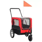 Folding Pet Bike Trailer Jogging Stroller 2-In-1 Cat Dog Bicycle Carrier Cargo