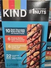 Kind 22 Bars 3Flavor Variety Pack Caramel Almond, Chocolate Nuts, Peanuts Butter