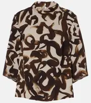 [Dries Van Noten] Dries Van Noten Printed top AU 10 brown
