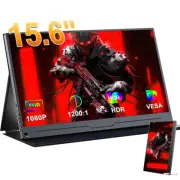 15.6" FHD IPS Portable Monitor for Laptop with HDMI USB-C PC Phone PS4 Xbox