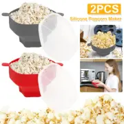 2Pcs Microwave Popcorn Maker Reusable Silicone Popcorn Popper with Lid and guuNr