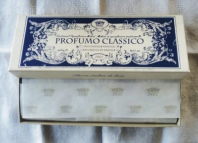 Saponificio Varesino Italy Gift Boxed 3 x 100g Patchouli and Vanilla Soaps - NEW