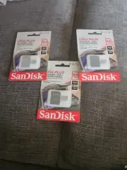 SanDisk Ultra Plus 64GB Class 10 MicroSDXC Memory Card 3 Cards Total