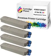 a Set BCMY Compatible Toner Cartridge for OKI 43865725 43865726 43865727 43865728 (8000/6000(BK/CMY) Pages) for OKI C5850 C5950 MC560