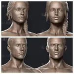 【實用素材】精細布線拓撲ZB男女角色基礎人物3D模型ZTL FBX格式ZBRUSH人體188