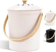 Beautiful Kitchen Compost Bin with Smell Proof Lid - Rust Proof and Odorless Com