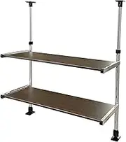 Takubo Industries MTP2-75 Tsukubari Rack, Moku Metal, Tension Shelf, 2 Tiers, Width 29.5 inches (75 cm), Brown