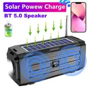 Loud BLUETOOTH SPEAKER Portable Wireless Solar Rechargeable Stereo System