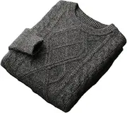 [Generic] Men's Wool Cashmere Thicken Pullovers O-Neck Jacquard Solid Base Shirt Warm Knit Jackets Tops