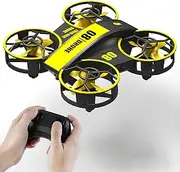 Mini Drone for Kids and Beginners, RC Nano Quadcopter Indoor Small Helicopter Plane with Auto Hovering, 3D Flip, Headless Mode and 3 Batteries, Great Gift Toy for Boys and Girls (yellow)