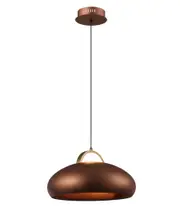 Kupol Interior LED Tri-CCT Dome with Brass Highlight Pendant Light Coffee