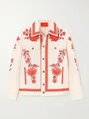 [La DoubleJ] La DoubleJ - + Orlebar Brown Jean Floral-print Cotton-blend Drill Jacket - Red - x small x small Red