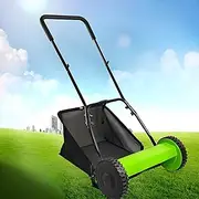 12in/14in/16in Manual Push Reel Lawn, Mower Push Lawn Sweeper with 23L/6 Gallons Collection Bag and 65 Manganese Steel Blade, Adjustable 17-33mm Cutting Height, No Electricity, Neat Cutting