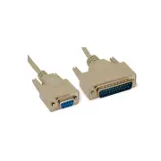 1ft Modem Cable DB9 Female to DB25 Male - Beige