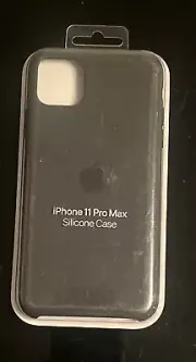 Original Apple Silicone Snap Case Cover Skin For iPhone 11 Pro Max Black NEW