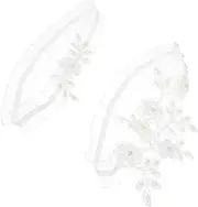 [AKOOSY] Sophisticated Garter Pearl Design Elastic Leg Ring Wedding Leg Straps Stretch Lace for Special Occasions White