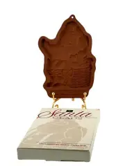 1992 Longaberger Pottery Cookie Mold Santa Claus Original Box