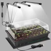 60 Cell Seed Starter Kit with Grow Light and Heat Mat, Seed Starter Tray with...