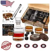 Whiskey Lover's Gift Set: Decanter, Smoker, Glasses & Stones – 14-Piece Ensemble