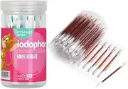 60Pcs Disposable Cotton Swab, Individually Wrapped- Iodine Cotton Swab for Nasal Ears Bruise Travel Outside Emergency Medical Wound Care
