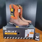 Ariat Work Men's Groundbreaker Wide Square Steel Toe Work Boot - Ember - Sz 9EE