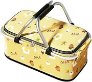 Stgfyxgs Foldable Insulated Picnic Basket with Aluminum Foil Storage Basket Grocery Bag for Home Housewarming Gift