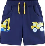 [DHASIUE] Toddler Boys Knitted Shorts Child Summer Cotton Embroidery Digger Active Jogger Years 92 98 104 110 116 122