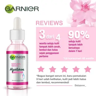 Garnier 櫻花白透明質酸 30x 助推器血清護膚發光面部精華