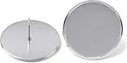 [CORHAD] Serving Tray 40pcs Stainless Steel Tray Round Tray Round Earstud Posts Setting Post Cup Earring Cabochon Round Ear Components Post Ear Studs Findings Flat