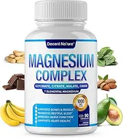 Magnesium Complex 7 Elemental Magnesium Supplement 1000mg - Magnesium Glycinate, Citrate, Malate, Taurate, Oxide, Aspartate, Orotate for Muscle, Leg Cramps, Sleep Non-GMO 90 Capsules