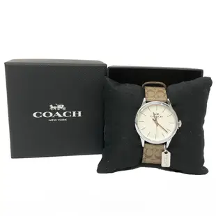 COACH 經典滿版C LOGO石英錶女用手錶禮盒贈紙袋(棕)