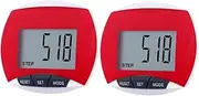 BESPORTBLE 2pcs Elegant Red Multifunctional Pedometer Step Counter for Walking Running Essential Sports Accessories Friends Family