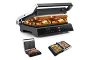 Costway 3in1 2000W Contact Grill Electric Panini Press Grill Sandwich Maker w/180-degree Opening Design/Nonstick Grill Plates/LED Display/4H Timer Black