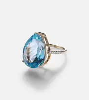 [Mateo] Mateo 14kt gold ring with topaz and diamonds P blue