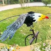 Metal Eagle Wind Sculptures Outdoor Decorations Eagle Scarecrow Garden Stakes Wobble Animal Art