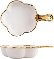 GFHVDC Ceramic Soup Bowl With Handle,French Onion Soup Bowls Ceramic Soup Bowls with Handles for Cereal, Chili, Beef Stew, Oatmeal,White