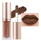 evpct 1Pcs Dark Brown Matte Liquid Lipstick Lip Gloss Glossy Set for Black Women