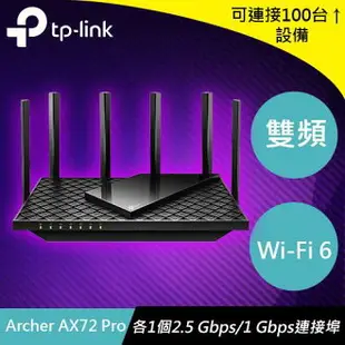 【現折$50 最高回饋3000點】TP-LINK Archer AX72 Pro AX5400雙頻 Wi-Fi 6 路由器 / 分享器